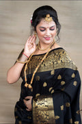 Black Silk Woven Banarasi Saree