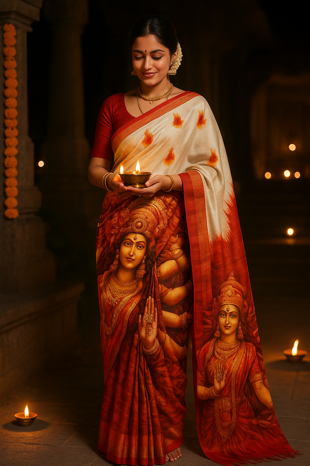 Navratri Special Double Weaved Printed Saree