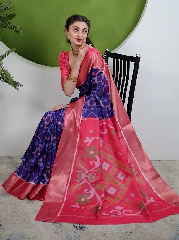 Pochampalli designer printed and dolla silk fabric sarees
