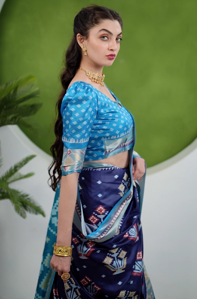 Pochampalli designer printed and dolla silk fabric sarees
