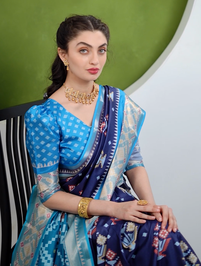 Pochampalli designer printed and dolla silk fabric sarees