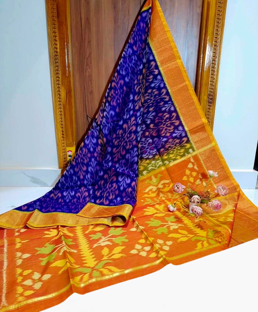 Pochampalli designer printed and dolla silk fabric sarees