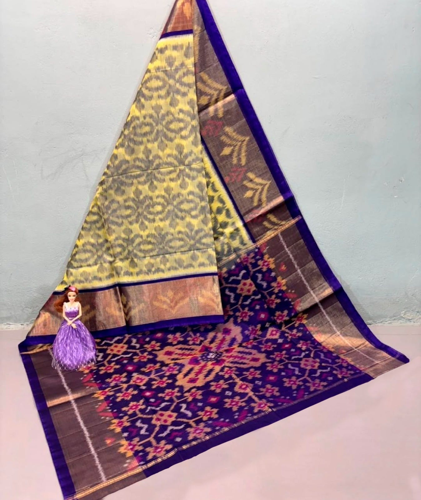 Pochampalli designer printed and dolla silk fabric sarees