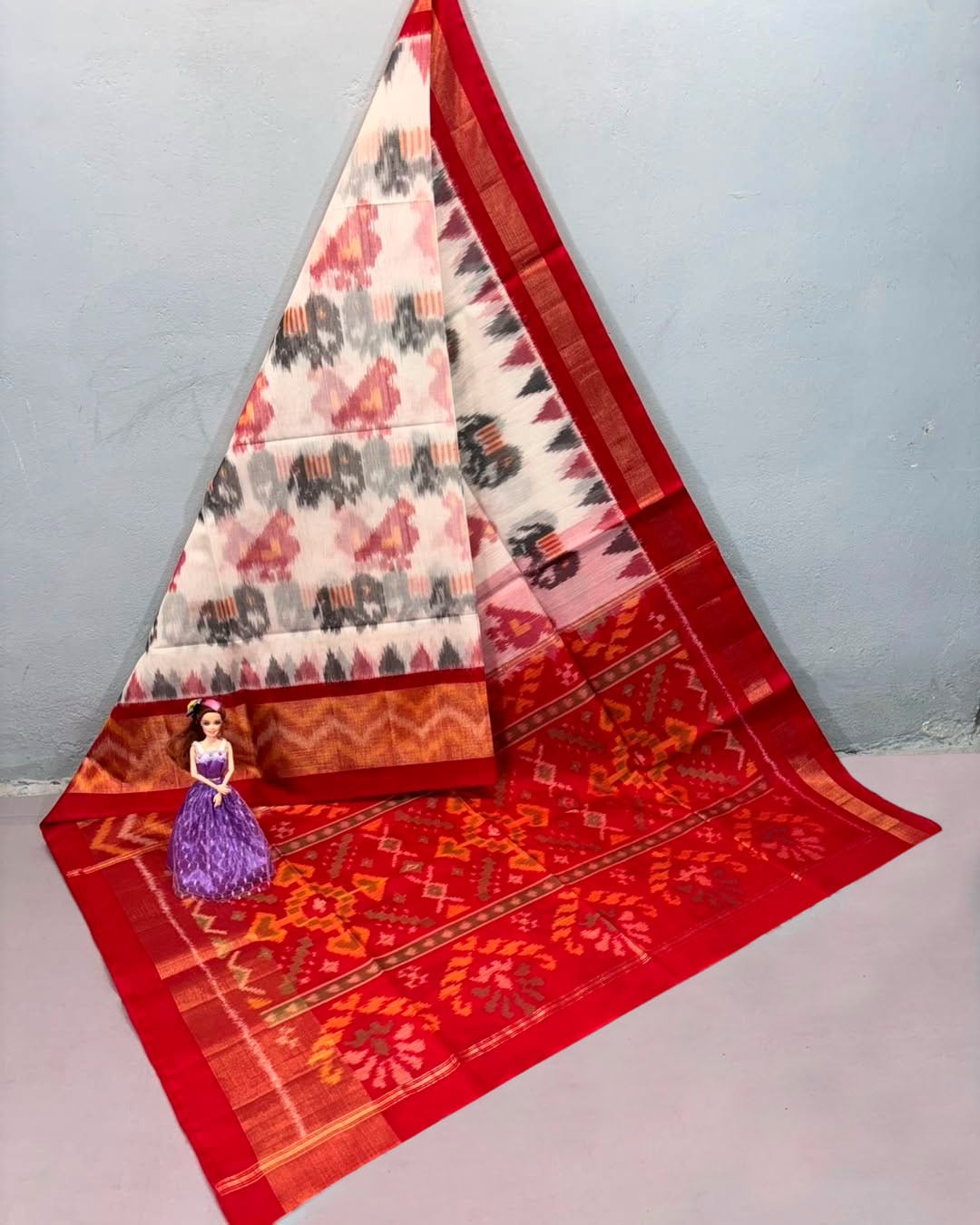 Twill Ikkat Designer Dolla Silk Patola Saree