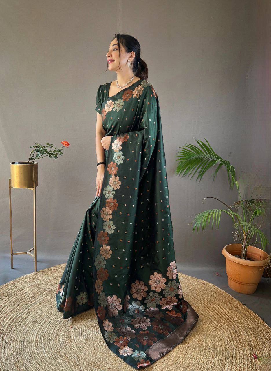 Green Organic Banarasi Saree – Elegant Wedding Edition