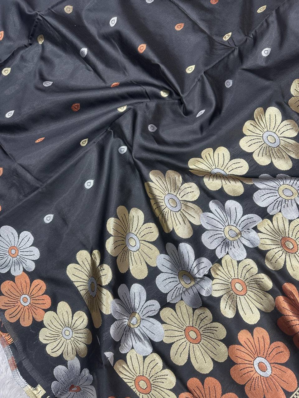 Black Organic Banarasi Saree – Elegant Wedding Edition